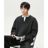 毛衣男秋冬款复古宽松重磅质感针织衫线衣外套MM4151-P55控88，男装针织衫/毛衣，电商A362