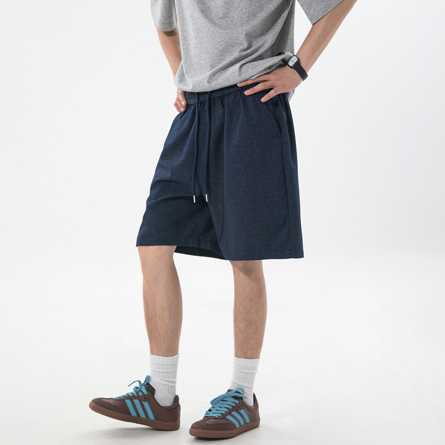 休闲短裤男夏季款潮牌宽松直筒中裤简约透气五分裤OK2695-P38控68，男装休闲裤，电商A362