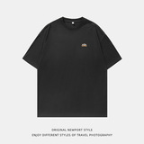 2026夏季新款纯棉宽松复古情侣休闲绣花体恤衫MT7145-P30控49，男装T恤，电商A362