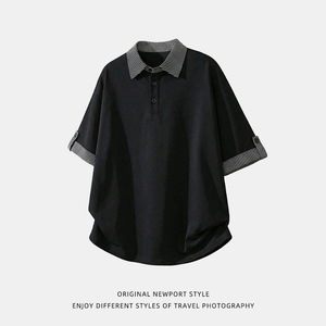polo衫男夏季款miu系穿搭风条纹拼接短袖T恤衫OT7263-P49控89图片