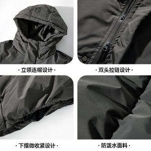 加厚保暖防泼水连帽棉衣潮牌过膝休闲棉袄外套BL5113-P70控129图片