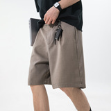 短裤男夏季新款打褶设计直筒宽松简约休闲五分裤OK2602-P40控75，男装休闲裤，电商A362