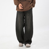 弯刀牛仔裤秋冬款街复古宽松直筒休闲长裤子L2365-P65控98，男装牛仔裤，电商A362