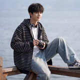 开衫连帽卫衣男春季款重磅质感刺绣短宽休闲外套OW8026-P73控128，女装短外套，电商A362