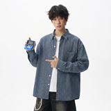 长袖衬衫春季款后背分割设计日系宽松衬衣外套MC7136-P65控98，男装衬衫，电商A362