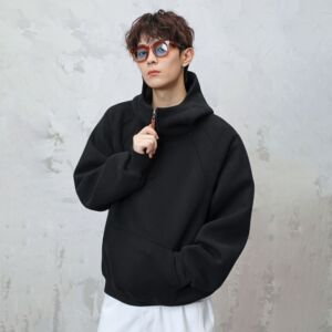 连帽卫衣男秋冬新款重磅加厚半高领插肩袖帽衫MW3964-P70控108图片