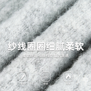 半拉链立领毛衣男秋冬新款保暖廓形针织衫线衣MM4159-P70控108图片