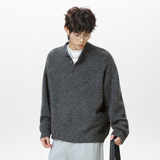 polo针织衫男秋冬加厚保暖毛衣慵懒风套头线衣MM4153-P65控108，男装Polo衫，电商A362