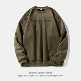 复古圆领卫衣秋冬款400G重磅质感帽衫宽松休闲外套L3852-P38控68，男装卫衣，电商A362