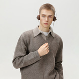 翻领毛衣男秋冬款感polo领针织衫保暖加厚外套MM4149-P60控98，男装Polo衫，电商A362