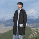 毛呢中长款大衣秋冬新款加厚防风翻领风衣外套L6019-P95控148，男装毛呢大衣，电商A362