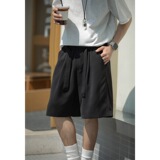 休闲短裤男夏季新款中裤腰部打褶西裤潮牌宽松MK2422-P40控65，男装休闲裤，电商A362