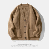 毛衣秋冬新款日系情侣百搭简约纯色针织衫外套K4089-P59控88，男装针织衫/毛衣，电商A362