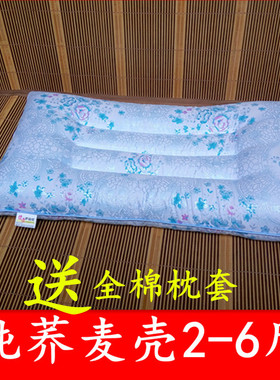 全苦荞麦壳枕头芯纯乔皮护颈椎单人青少年婴幼儿童定型硬保健送套