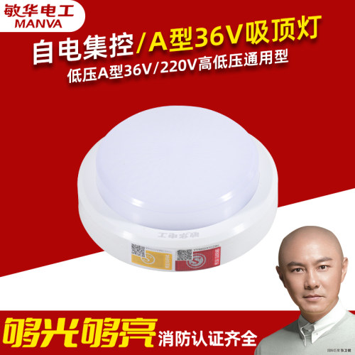 敏华电工A型36V 220V宽压消防应急吸顶灯10W楼梯间走廊明装应急灯