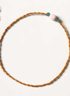 双圈手链小众莲花橄榄核清新淡雅