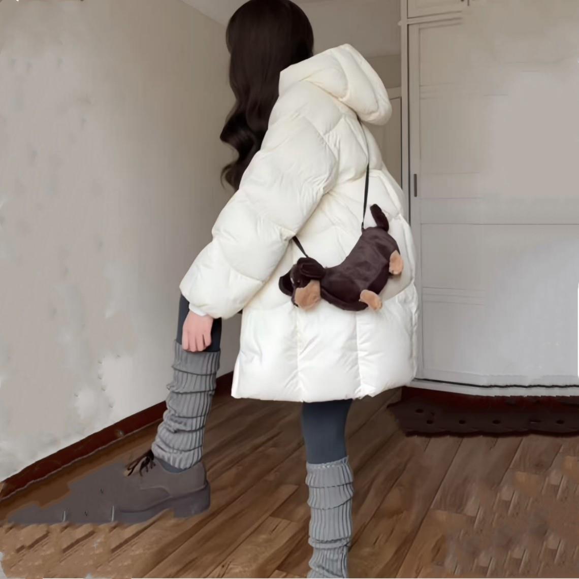云朵泡芙羽绒棉服女2025冬季新款中长款小个子慵懒感韩系棉袄外套