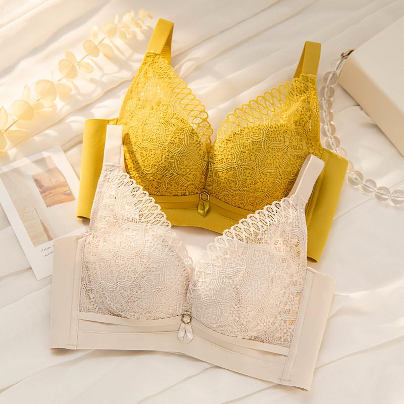 内衣小胸聚拢胸罩调整型收副乳文胸夏天显大加厚平胸防下垂