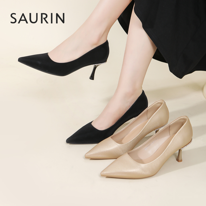 索兰法式尖头高跟单鞋