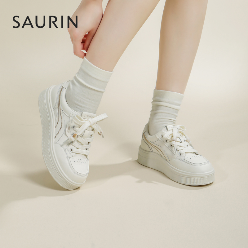 索兰百搭板鞋厚底增高小白鞋女