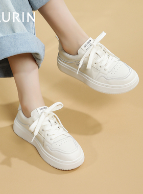 索兰小白鞋女2025新款秋季时尚百搭运动休闲厚底板鞋子25CX47251