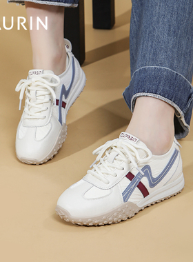 索兰复古德训鞋女2025秋季新款休闲轻便软底板鞋小白鞋25CX49270
