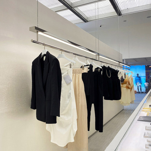 服装店不锈钢带灯吊顶吊杆灯带架