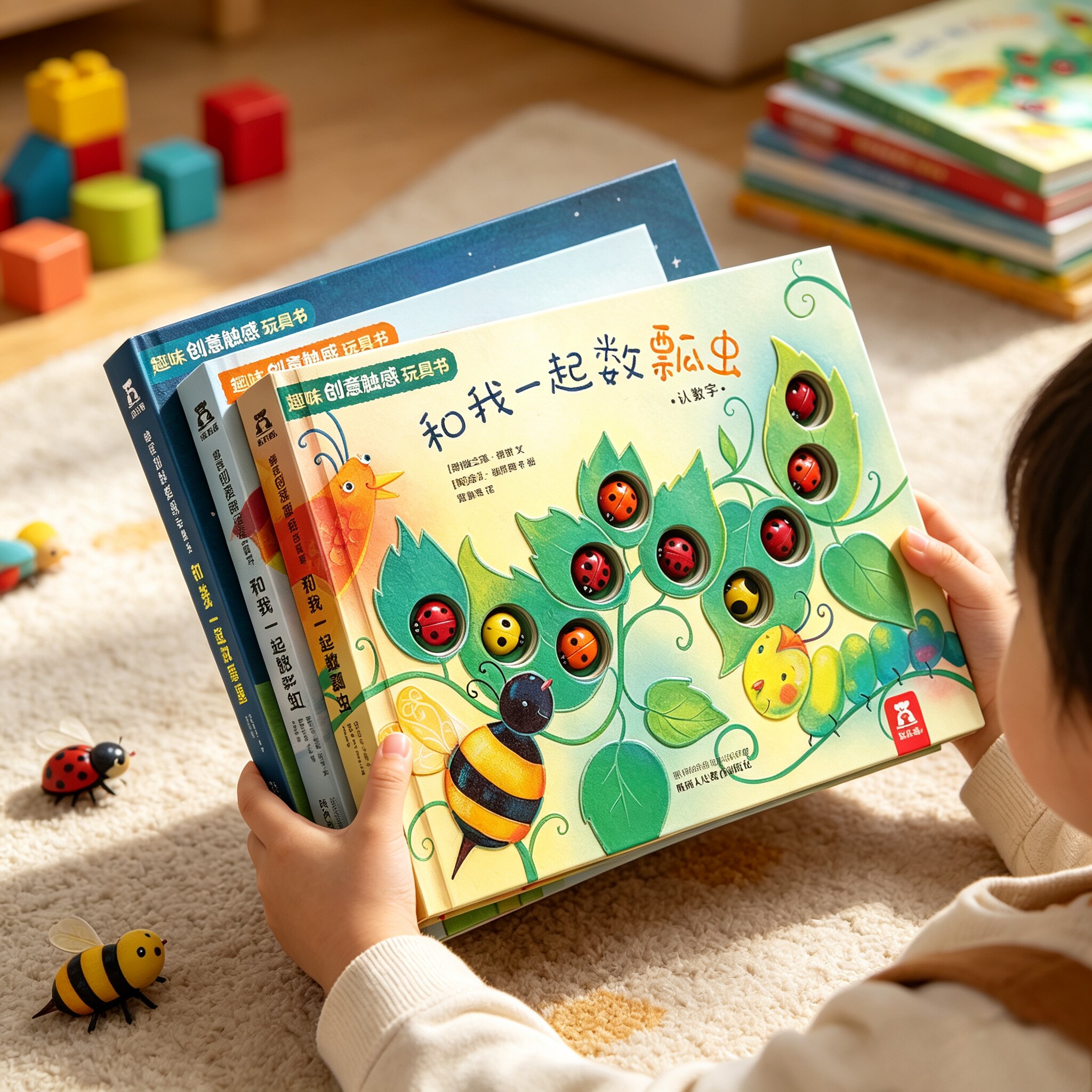 绘本趣味创意触感玩具书0-6岁益智早教书启蒙认知蒙氏触感绘本启蒙认知互动玩具数星星感官开发认知婴儿绘本做彩虹机关洞洞触摸书