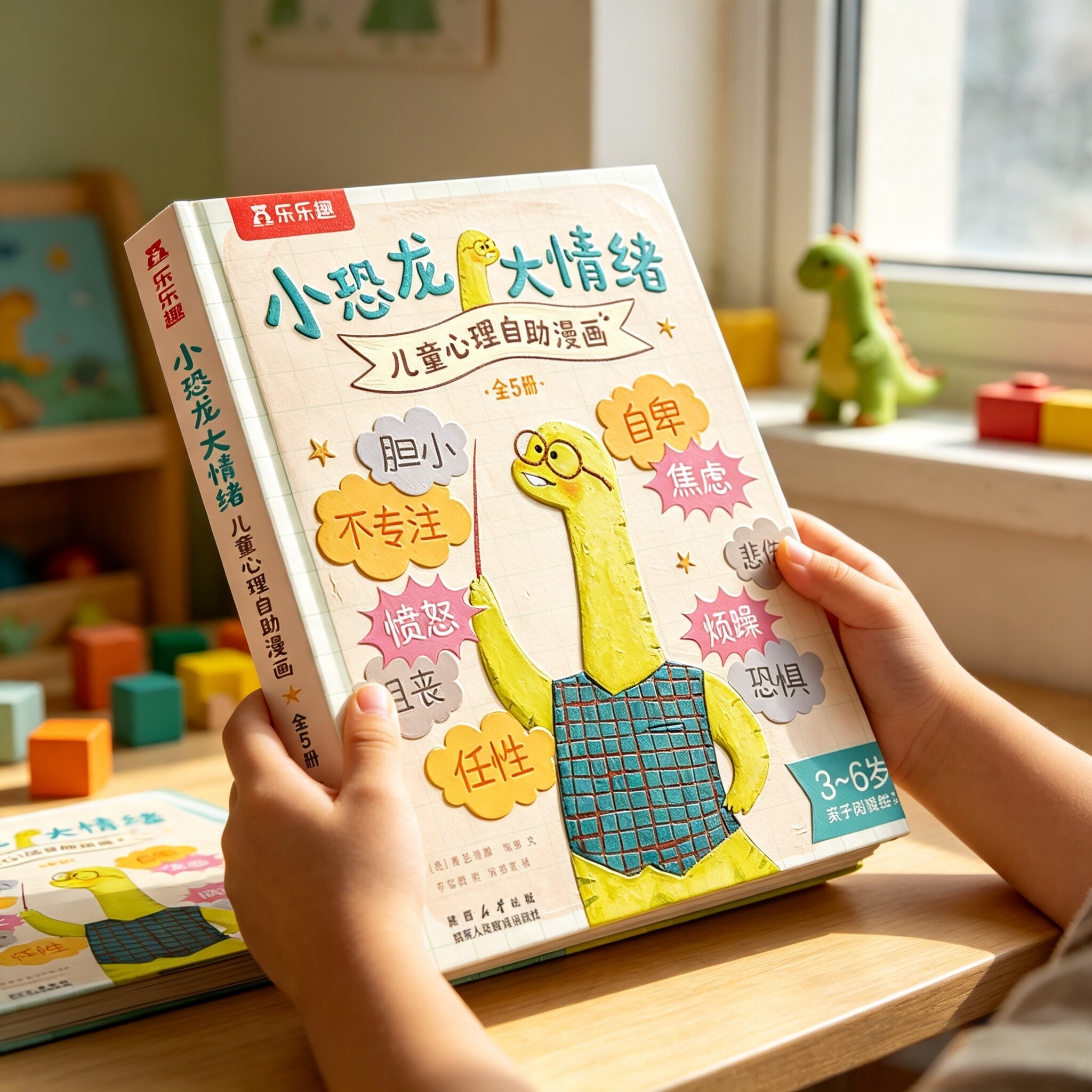 漫画书乐乐趣小恐龙大情绪儿童心理自助漫画全5册3-6岁小学生情绪问题自助宝典训练强大内心认知理解接纳各种情绪亲子阅读情绪绘本