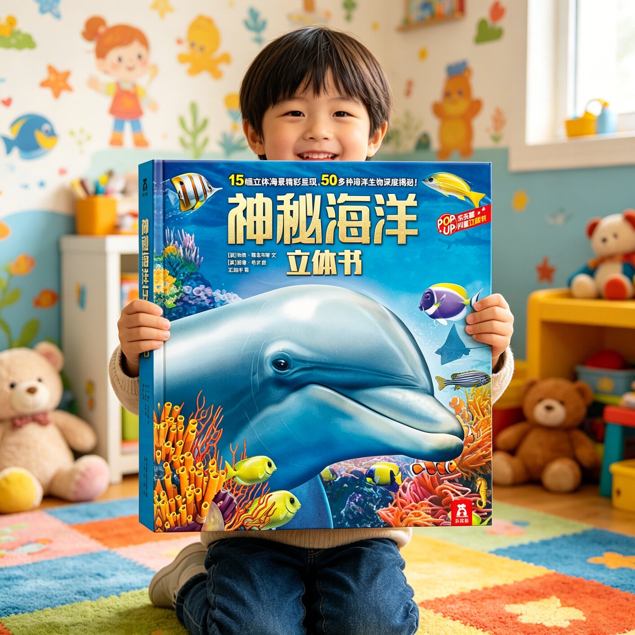 乐乐趣立体书神秘海洋立体书低幼儿童科普3-6-8岁以上揭秘海洋动物百科全书3D版海底世界宝宝书籍亲子读物幼儿园阅读绘本三d立体书