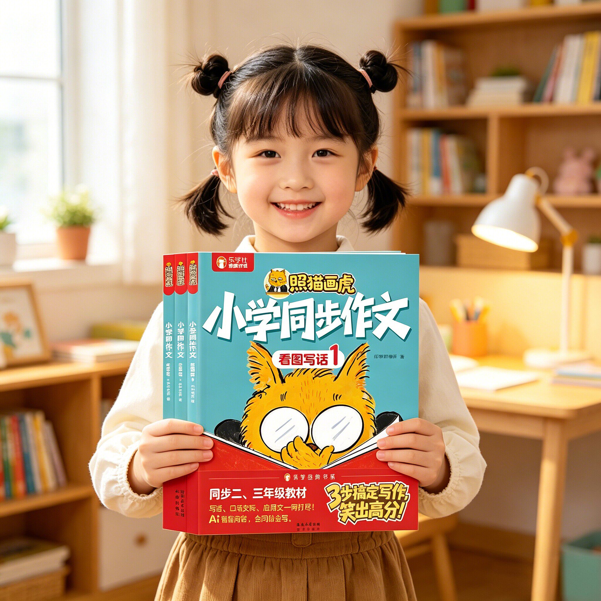 乐乐趣小学生一二三年级作文写作思维训练书照猫画虎小学同步作文看图写话口语交际应用文小学语文同步教辅书语文教辅同步书语学习