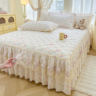 韩版 风夹棉床裙三件套加棉床罩单件防滑保暖床单加厚床群床上用品
