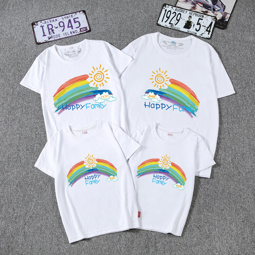 亲子装夏装一家三口母子母女装