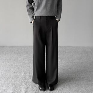 高级感宽松长裤 款 潮流男士 美式 阔腿西裤 百搭弯刀裤 春夏四季