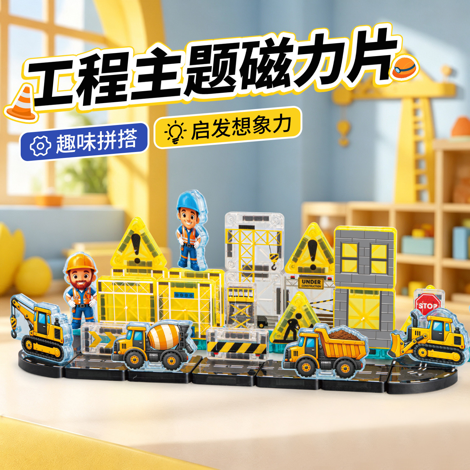 儿童便携磁力片迷你彩窗益智玩具