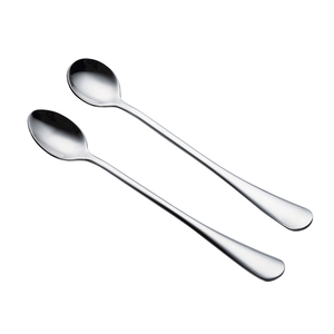 4支装不锈钢长柄勺子 搅拌勺 冰勺冰激凌勺冰淇淋勺 甜品冰匙圆勺