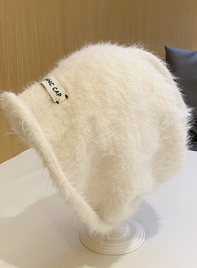 宽松版大头围堆堆帽女款秋冬季针织保暖毛线帽显脸小包头护耳冷帽