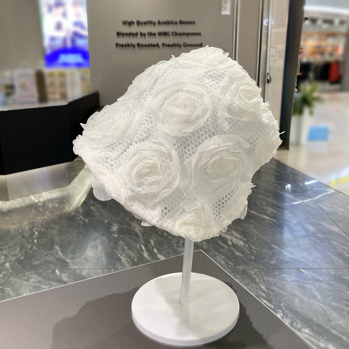 韩版ins小众复古立体玫瑰花包头帽子女春夏季镂空透气遮脸套头帽