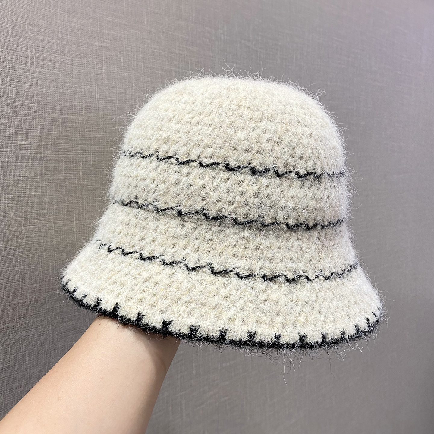 韩版简约百搭针织渔夫帽女显脸小