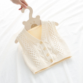 棉纱针织毛衣菱形马甲外套女童 2岁开衫 2026新款 女宝宝百搭婴儿0