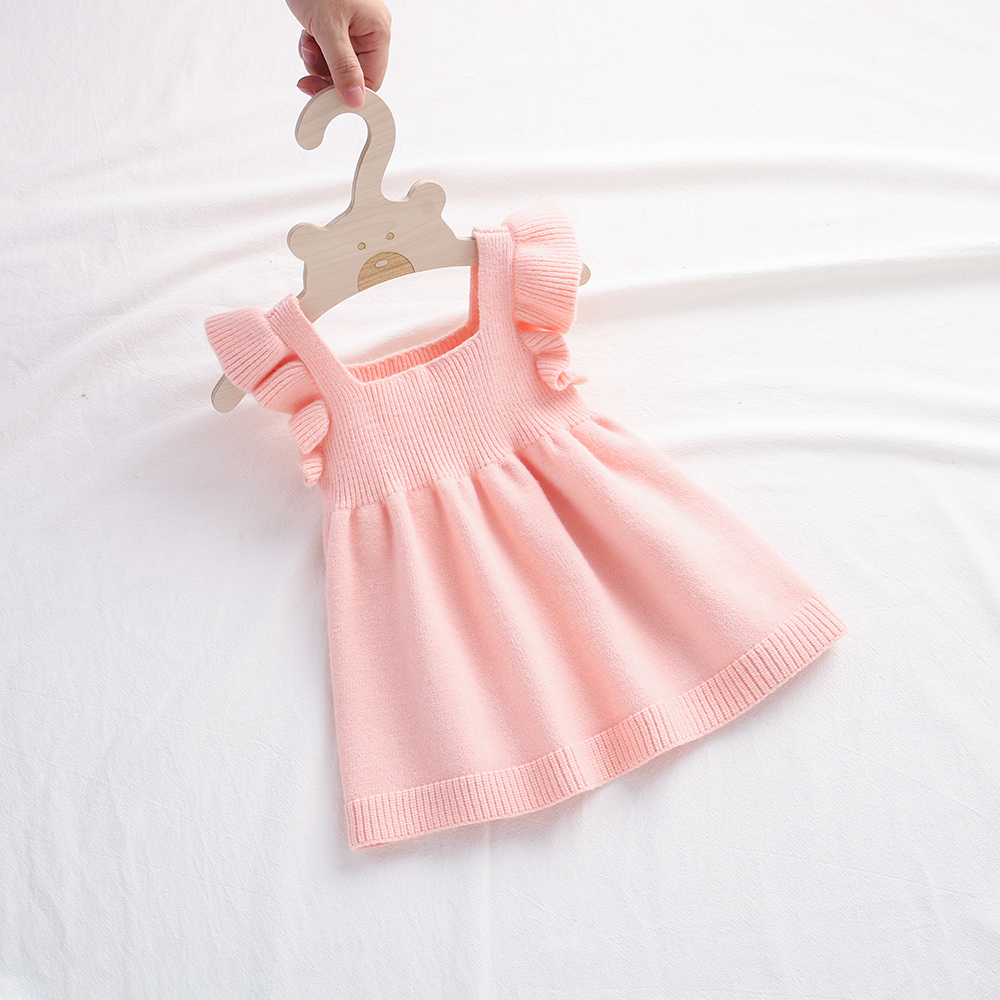 2025新款春秋装女童针织裙宝宝吊带裙婴儿背心裙公主连衣裙毛线裙