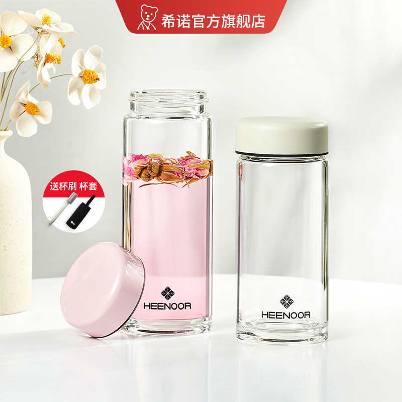 希诺玻璃杯便携单层加厚图片