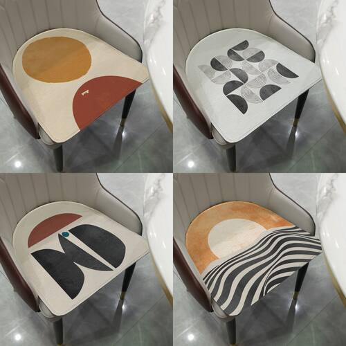 四季冰丝餐椅垫北欧现代几何马蹄形坐垫化妆沙发椅子垫可定制薄款