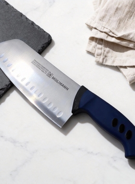 上海希尔曼旗下摩历曼MOLIMANN品牌 一代爆款蓝柄3CR13切片刀菜刀