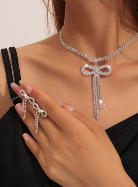 欧美时尚夸张大项链耳钉套装