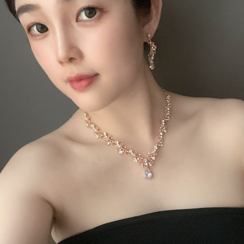 钻石水晶锁骨链晚礼服配饰