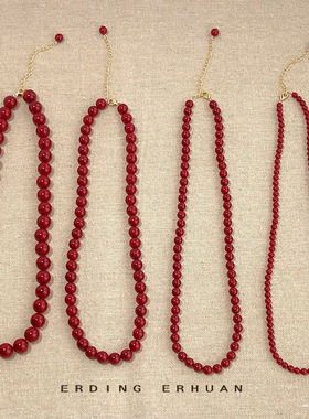 玻璃珍珠安可拉红年网红项链毛衣链文艺复古时尚颈链