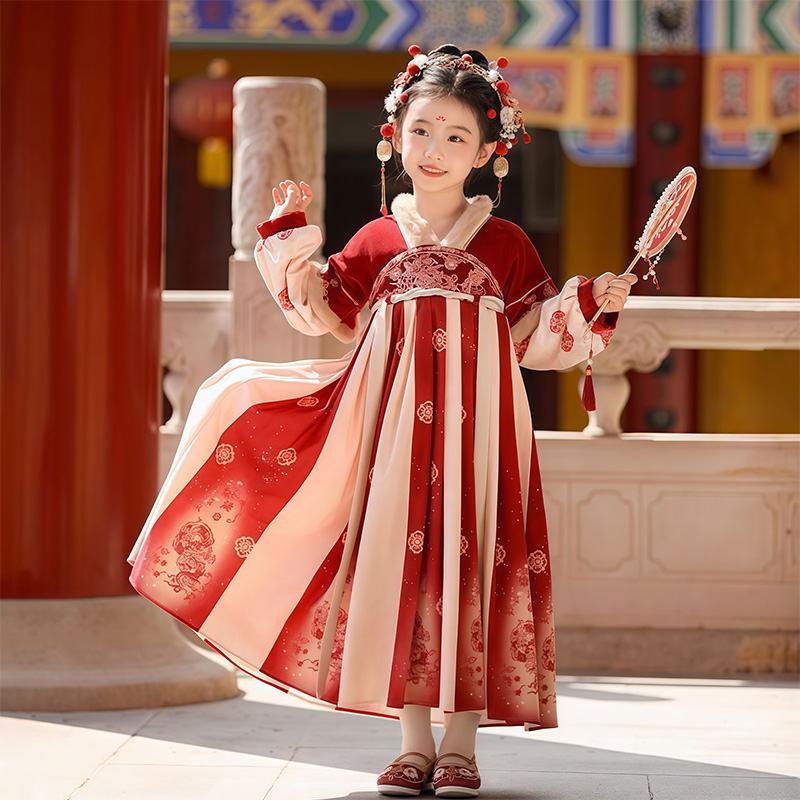 汉服女童拜年服2025新款儿童国风