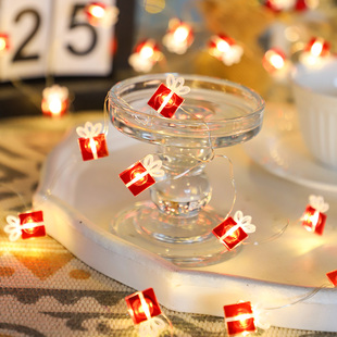 圣诞礼物盒装饰灯圣诞树挂件橱窗布置氛围灯发光礼品盒铜丝彩灯串