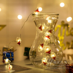 圣诞节日装饰气氛造型铜线灯串雪人圣诞老人背景墙发光装扮礼品灯